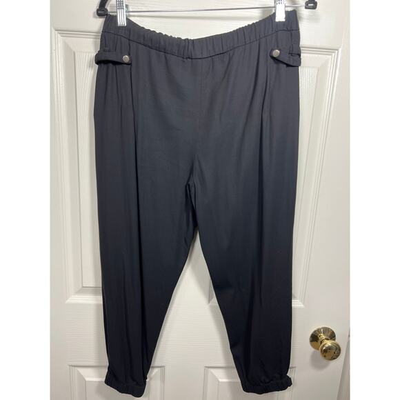 Helmut Lang Black Casual Jogger Pants Ankle Cuff Snap Detail Women's 8 Designer - Picture 5 of 10